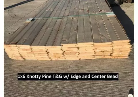 Pine T&G Boards w/ Edge & Center Bead